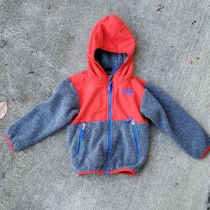 The North Face orange and dark gray jacket